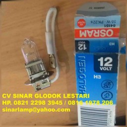 Lampu Halogen H3 12v 55W Osram Lampu Halogen H3 12v 55W Osram